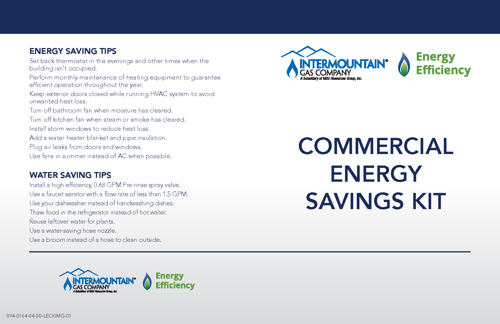 intermountain gas commercial energy savings kit